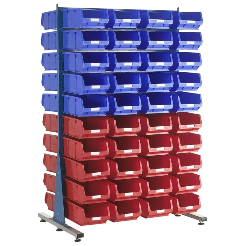 RS PRO Polypropylene Louvre Panel Storage Unit, 750 mm x 1000 mm x 2000 mm, Blue 424-5471