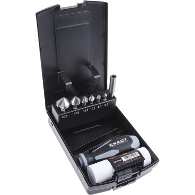 EXACT HSS Countersink Drill Bit Set, 20.5 mm Head Diameter, 3 Flute, 90° Countersink Angle, 6.35 mm Shank Diameter, 9 05649