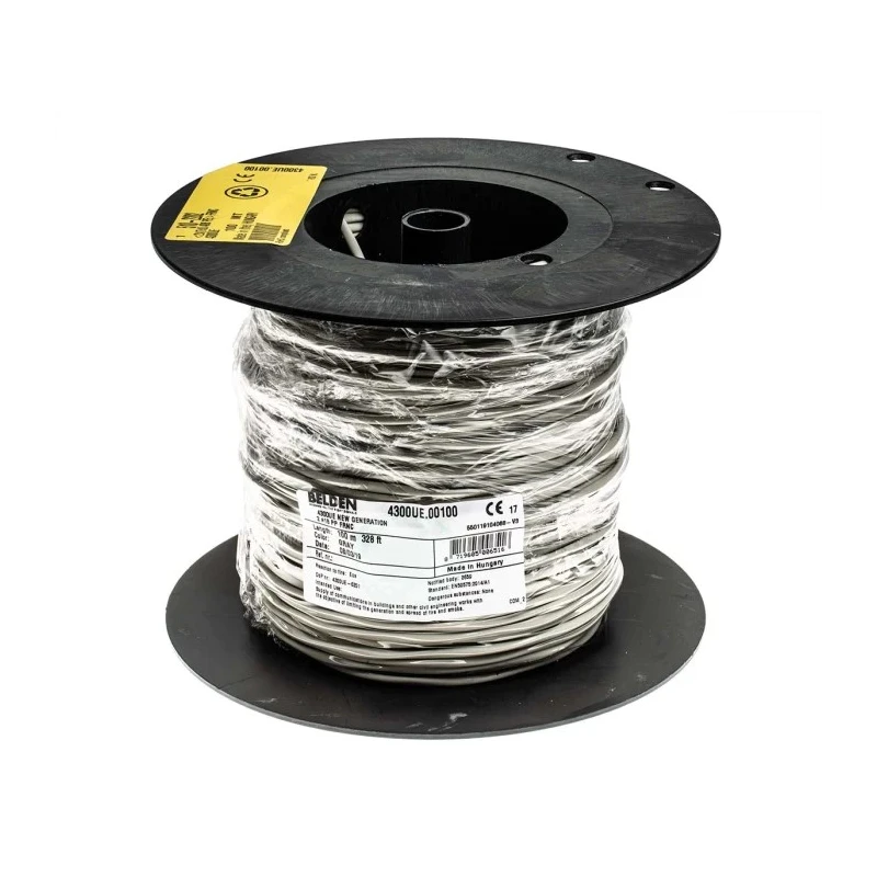 Belden 4300UE Speaker Cable 2 Cores 0.75mm² 18 AWG Unscreened Armoured 100m Grey Polypropylene Sheath 4300UE.00100