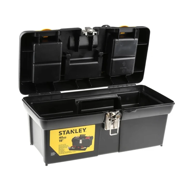 Stanley Plastic Tool Box 400 mm Length 190 mm Width 185 mm Height Black Yellow 1-92-065