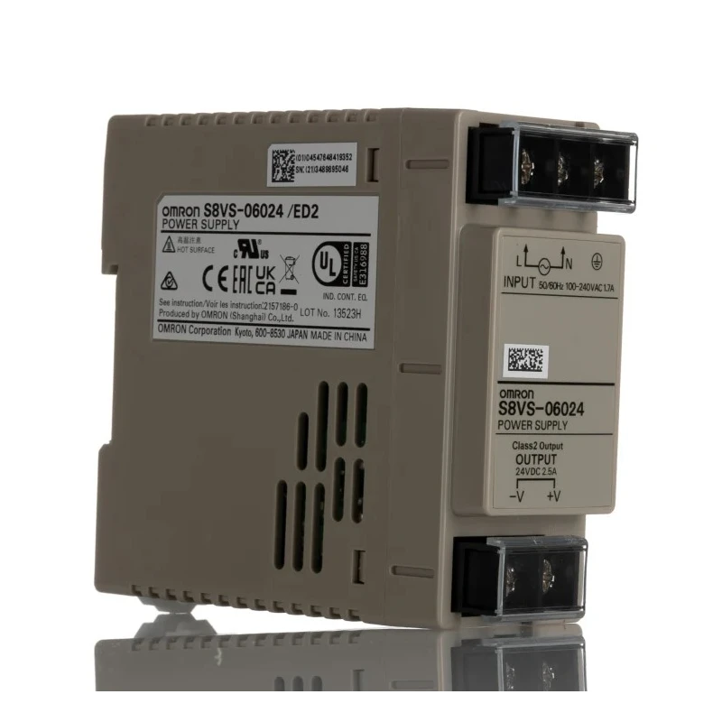 Omron Switched Mode DIN Rail Power Supply 24V DC 2.5A Output 60W AC Input 85-264V S8VS