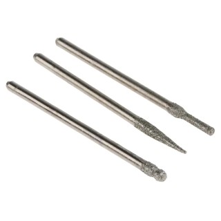RS PRO Burr Set Precision Diamond Engraving Bits 2.35mm Shaft for Wood Metal Plastic Glass 162-5353