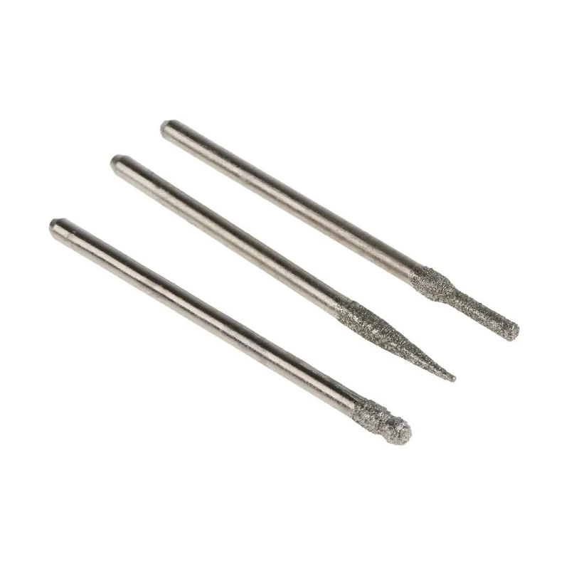 RS PRO Burr Set Precision Diamond Engraving Bits 2.35mm Shaft for Wood Metal Plastic Glass 162-5353