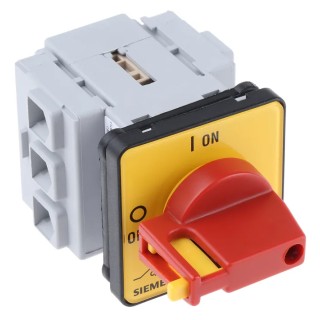 Siemens 3-Pole Panel Mount Isolator Switch, IP65, 25A Current, 10 kW Switching Power, Model 