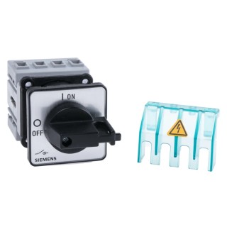 Siemens 3-Pole Panel Mount Isolator Switch, IP65, 16A, 7.5 kW, 690V AC, Black Handle 