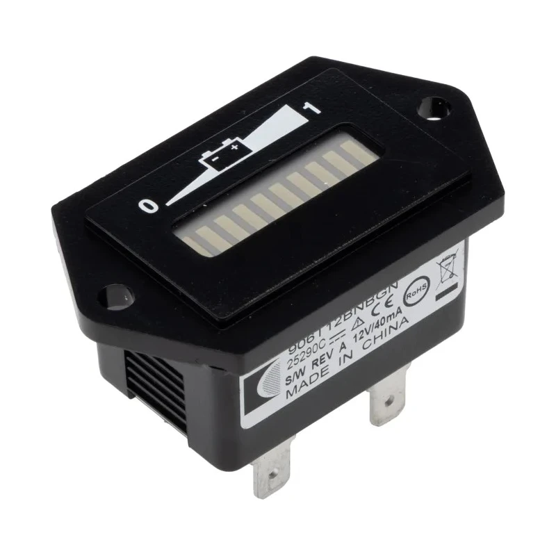 Curtis 906 Series Digital Voltmeter DC, LED Display 10-Digits, 31.2 mm Cutout Height, 53.2 mm Cutout Width 906T12BNBGN