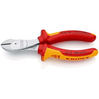 Knipex Insulated 1000V VDE Approved Diagonal Side Cutter 160mm Jaw Width 11mm Model 74 06 160