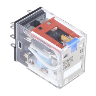 Omron Flange Power Relay 24V dc Coil, 10A Switching Current, DPDT MY2IN DC24(S)