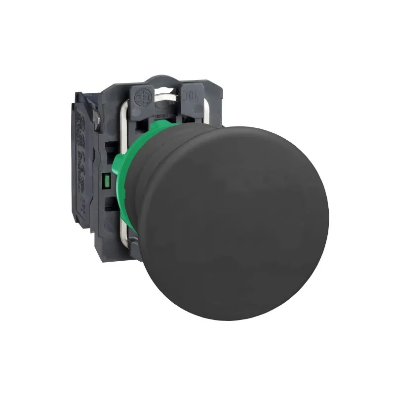 Schneider Electric Harmony XB5 Series Push Button Switch Spring Return Panel Mount 22 mm Cutout SPST Black LED IP65 XB5AC21