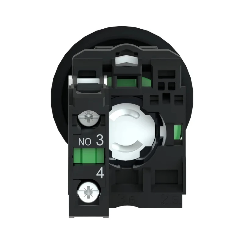 Schneider Electric Harmony XB5 Series Push Button Switch Spring Return Panel Mount 22 mm Cutout SPST Black LED IP65 XB5AC21