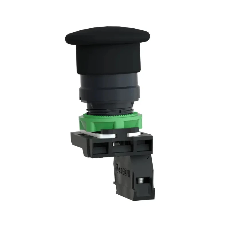 Schneider Electric Harmony XB5 Series Push Button Switch Spring Return Panel Mount 22 mm Cutout SPST Black LED IP65 XB5AC21