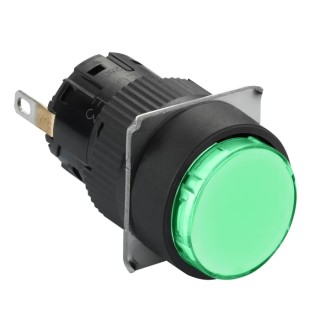 Schneider Electric Panel Mount Green LED Pilot Light Harmony XB6 16mm Cutout 24V dc IP65 Round XB6EAV3BP