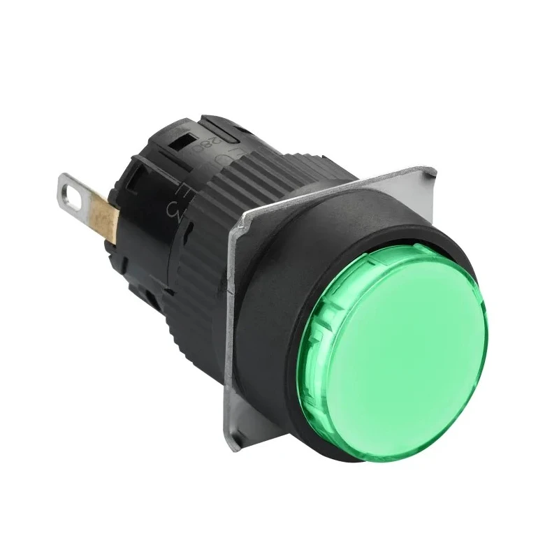 Schneider Electric Panel Mount Green LED Pilot Light Harmony XB6 16mm Cutout 24V dc IP65 Round XB6EAV3BP