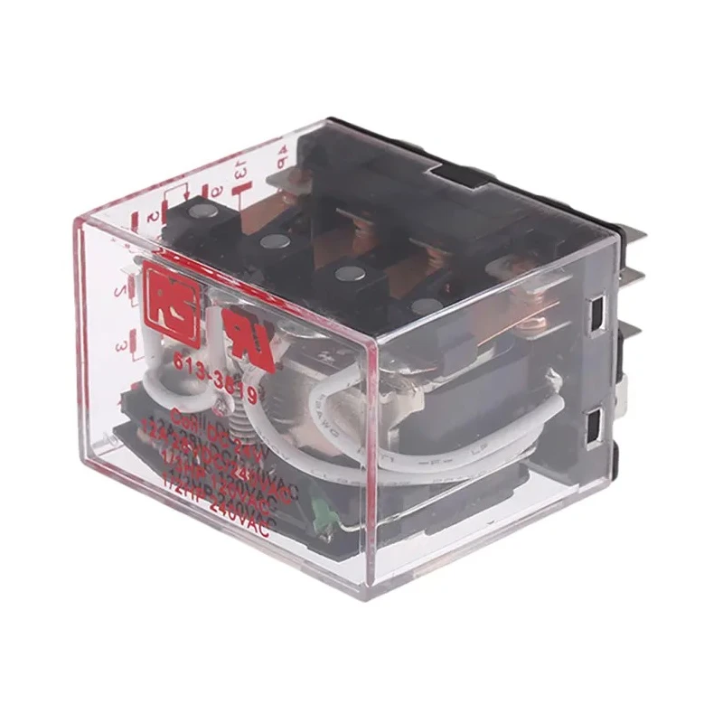 RS PRO Plug-in Power Relay, 24V DC Coil Voltage, 12A Switching Current, 4PDT Contact Configuration 613-3819
