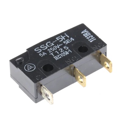 Omron Subminiature Pin Plunger Micro Switch, Solder Terminal, 5A, 250 V AC, 30 V DC, SPDT, IP40 SSG-5H