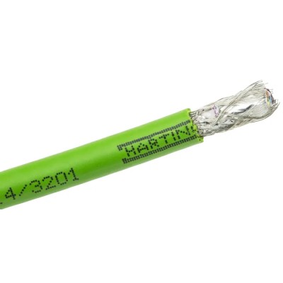 HARTING Shielded Screened Green Cat5 Ethernet Cable 4 Core, 20 m Length, PVC Jacket, 2000V 
