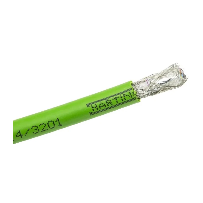 HARTING Shielded Screened Green Cat5 Ethernet Cable 4 Core, 20 m Length, PVC Jacket, 2000V 