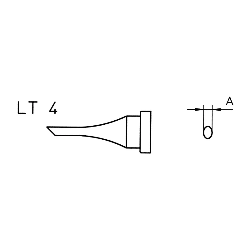 Weller Soldering Iron Tip LT 4 1.2 mm Round Tip Width 15 mm Length, 45° Angle for WSFP/WSP80/WP80/WXP80 T0054443999