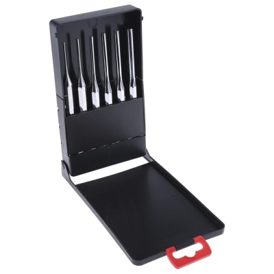 Facom 6-Piece Drift Punch Set, 9.52mm Shank Diameter, 150mm Overall Length, Nickel Chrome Molybdenum Vanadium Steel 626-1497