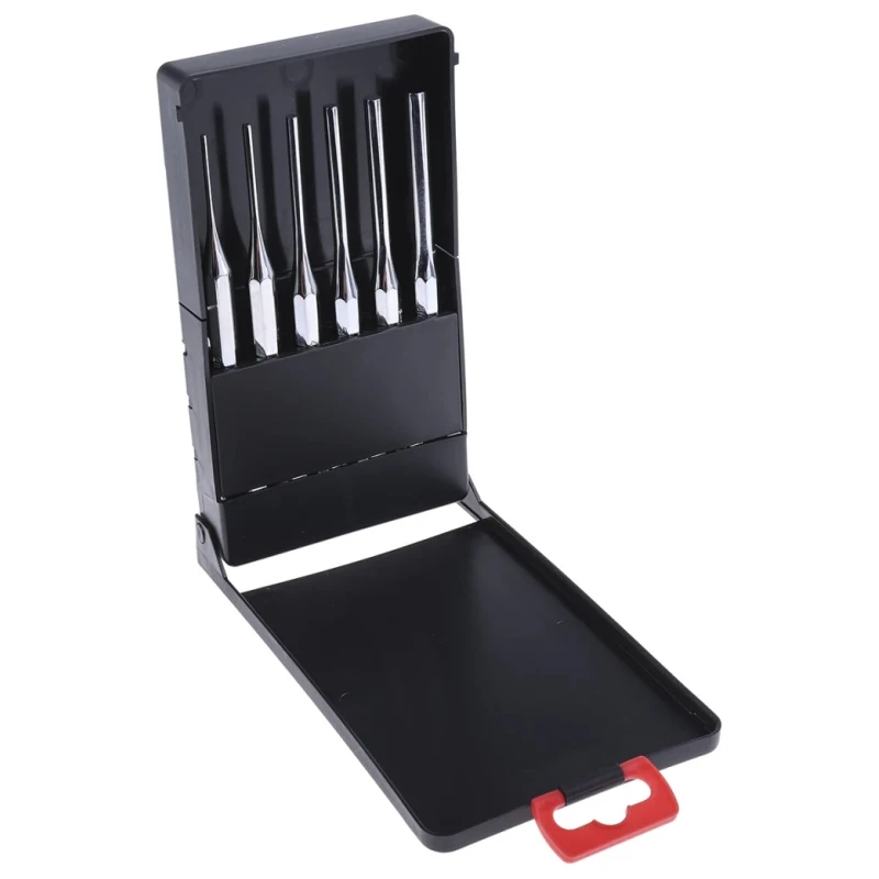 Facom 6-Piece Drift Punch Set, 9.52mm Shank Diameter, 150mm Overall Length, Nickel Chrome Molybdenum Vanadium Steel 626-1497