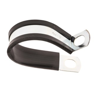 RS PRO Black Plated Steel Cable Clip P Clamp 50mm Max Bundle Diameter Screw Fixing 25.4mm Width 2.4mm Depth 287-5597