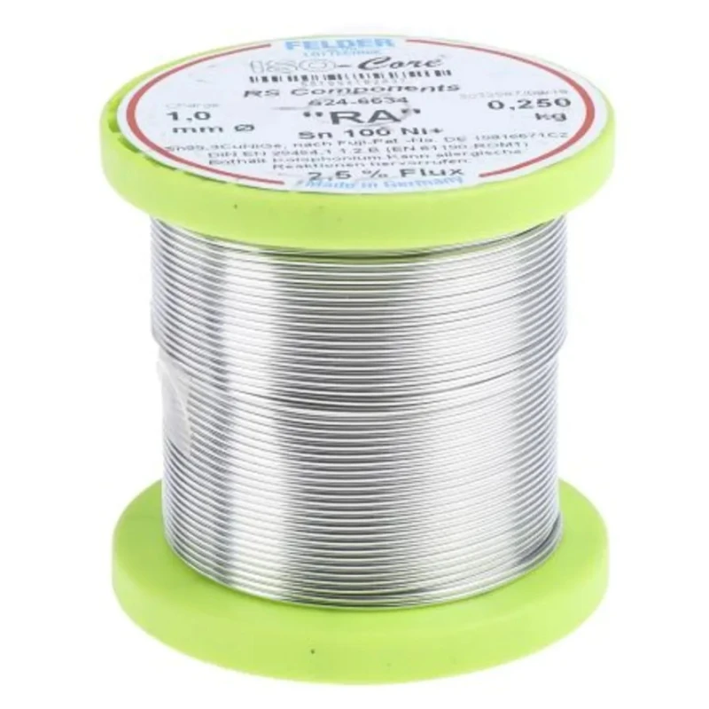 Felder Lottechnik Lead Free Solder Wire 1 mm Diameter Rosin Based Flux Core 227°C Melting Point 551894102037