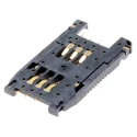 JAE SF7 6 Way SIM Memory Card Connector, Solder Type, Surface Mount, Gold over Nickel Plating SF7W006S1BE