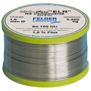 Felder Lottechnik Lead Free Solder Wire 1 mm Diameter Rosin Based Flux 227 °C Melting Point 5540941030 1037