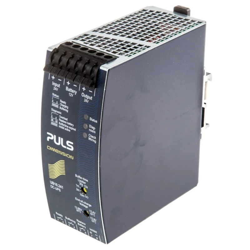 PULS Uninterruptible Power Supply 240W 22.5-30V DC Input, 22.4V DC Output DIN Rail Mount UB10.241
