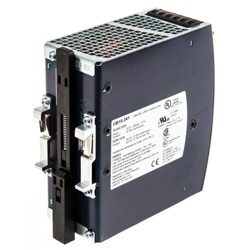PULS Uninterruptible Power Supply 240W 22.5-30V DC Input, 22.4V DC Output DIN Rail Mount UB10.241