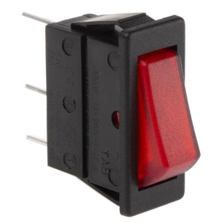 Arcolectric (Bulgin) Ltd Illuminated SPST On-Off Rocker Switch Panel Aluminium Housing Red Actuator 16A Contact C5503ALNAB