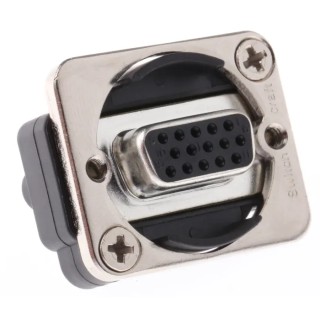 Switchcraft 15-Way D-Sub Adapter Panel Mount Straight Gold over Nickel Contacts EHHD15MF