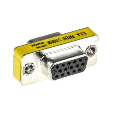 Switchcraft D-Sub Adapter 15-Way D-Sub Female to Female Panel Mount Brass Thumb Screw EHHD15FF