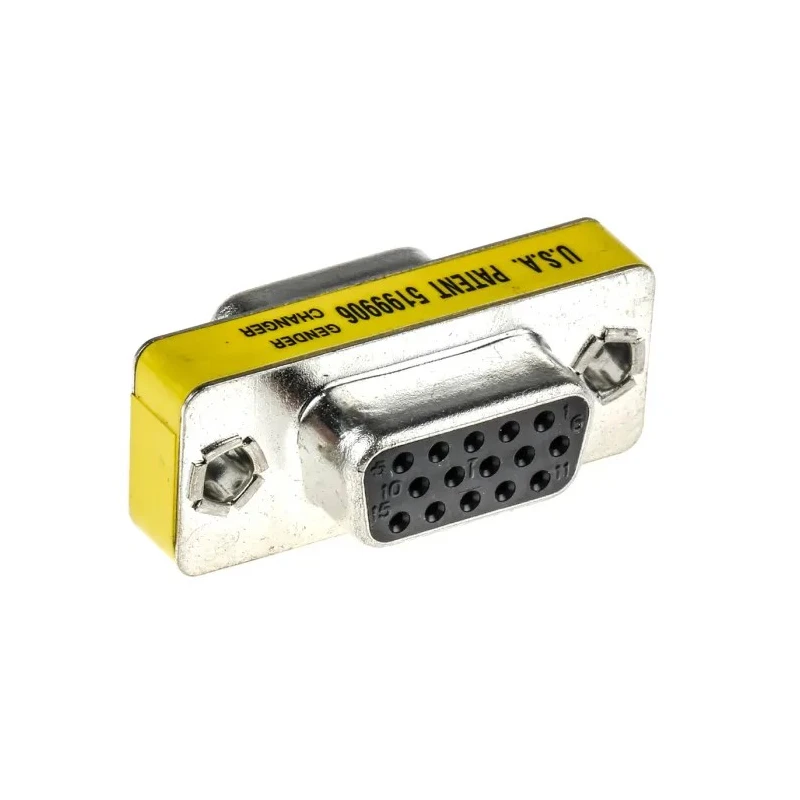 Switchcraft D-Sub Adapter 15-Way D-Sub Female to Female Panel Mount Brass Thumb Screw EHHD15FF