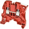 Entrelec ZS4 Series Feed Through Terminal Block Red, 4mm² Cable CSA, 1-Level, Screw Termination, 32A 1SNK505062R0000