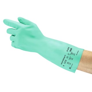 Ansell AlphaTec Solvex 37-675 Green Acrylic Gloves, Size 10, Nitrile Coating 37675100