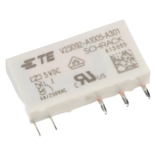 TE Connectivity PCB Power Relay 5V dc Coil 6A Switching Current SPDT V23092-A1005-A301