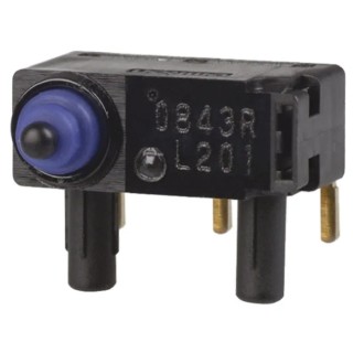 Omron Ultra Subminiature Sealed Pin Plunger Micro Switch, Left Angle PCB Terminal, 2A, SPDT, IP67 D2HW-BL201DL