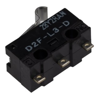 Omron Ultra Subminiature Simulated Roller Lever Micro Switch, Solder Terminal, 3A, 125V AC, 30V DC, SPDT, IP40 D2F-L3-D