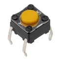 TE Connectivity IP00 Yellow Tactile Switch Plunger 0.9 mm SPST 50mA 24 V dc Through Hole B3F-1002