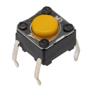 TE Connectivity IP00 Yellow Tactile Switch Plunger 0.9 mm SPST 50mA 24 V dc Through Hole B3F-1002