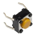 TE Connectivity IP00 Yellow Tactile Switch Plunger 0.9 mm SPST 50mA 24 V dc Through Hole B3F-1002