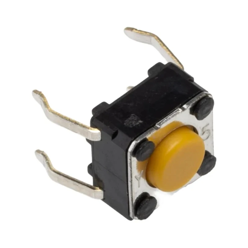 TE Connectivity IP00 Yellow Tactile Switch Plunger 0.9 mm SPST 50mA 24 V dc Through Hole B3F-1002