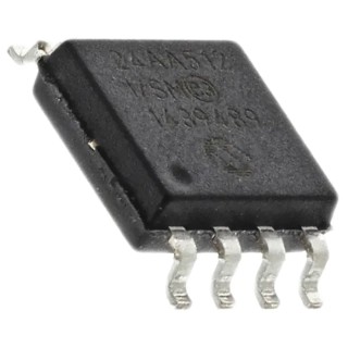 Microchip 512 kB Serial EEPROM, 900 ns Maximum Random Access Time, 8-Pin SOIJ Serial-I2C 24AA512-I/SM