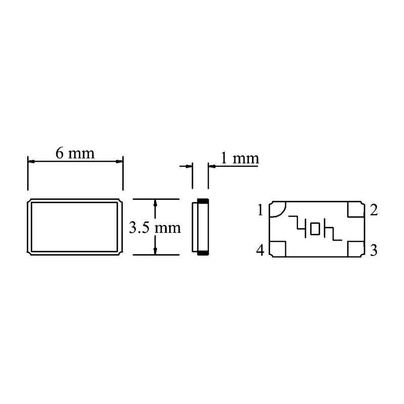 AKER 16 MHz Crystal ±30 ppm Surface Mount 4-Pin 6 mm x 3.5 mm x 1 mm C6S-16.000-12-3030-X