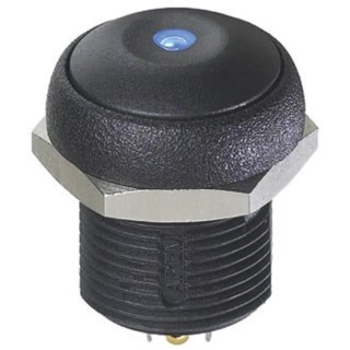APEM IR Series Illuminated Momentary Push Button Switch Panel Mount 14.8 mm Cutout SPST Blue LED IP67 IRR3S422LOB