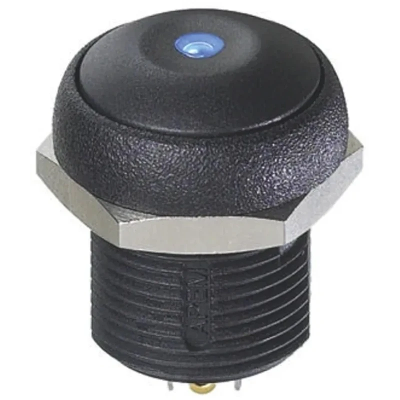 APEM IR Series Illuminated Momentary Push Button Switch Panel Mount 14.8 mm Cutout SPST Blue LED IP67 IRR3S422LOB