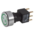 APEM Illuminated Push Button Switch, Latching, Panel Mount, 16 mm Cutout, DPDT, Green LED, IP65 A1PCA1X250K203
