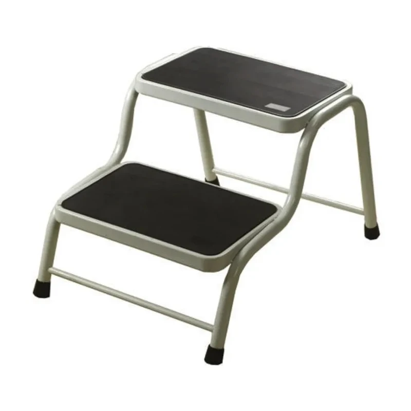 RS PRO 2 Tread Rubber Steel Steps Tubular Framed Mobile Safety Steps 0.38m Platform Height White 669-3715