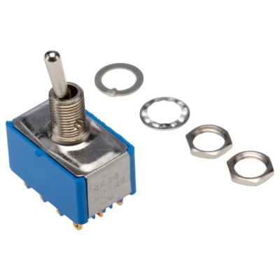 APEM Panel Mount Toggle Switch, On-On, 4PDT, Solder Lug Terminal, 24 V dc, 250 V ac 5666CDB